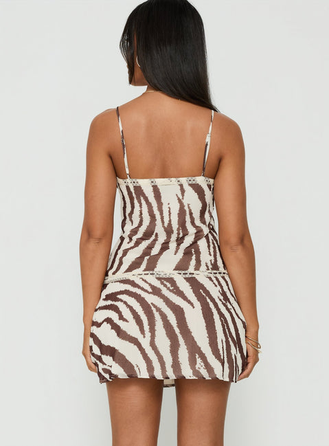 Starsigns Lace V Neck Mini Dress Zebra