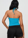 Baseline Halter Rib Top Blue