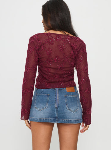 Darbi Denim Mini Skort Mid Blue