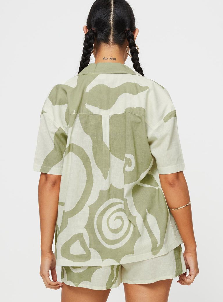 ASOS DESIGN short sleeve oversized hawaiian shirt in tropical print  two-piece
