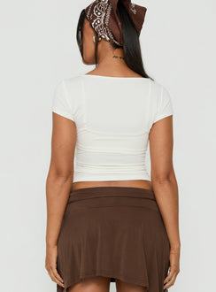 Celinne Layered Micro Bolero Top Cream