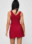 Mini dress Silky material with wide fixed straps, tie fastening at back and invisible zip fastening at side
