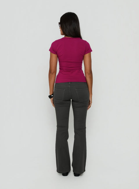 Trust Fund Low Rise Bootleg Cargo Pants Charcoal