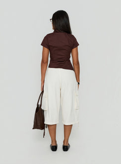 Hudsen Longline Cargo Shorts Cream Tall