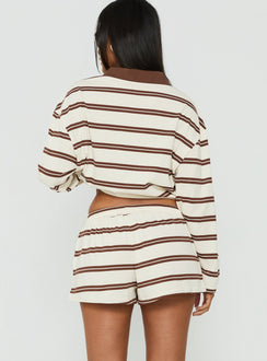 Eddi Shorts Cream / Brown Stripe