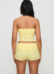 product Baseline Low Rise Rib Shorts Yellow Princess Polly Low Rise Shorts 