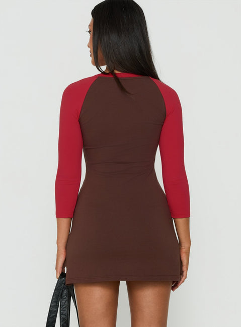 Kipp Raglan Rib V Neck Mini Dress Multi