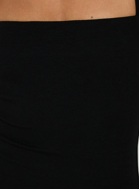 Erroll Drop Waist Knit Maxi Dress Black