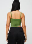 Cami top Slim fitting with adjustable straps and deep v neckline Good stretch, unlined