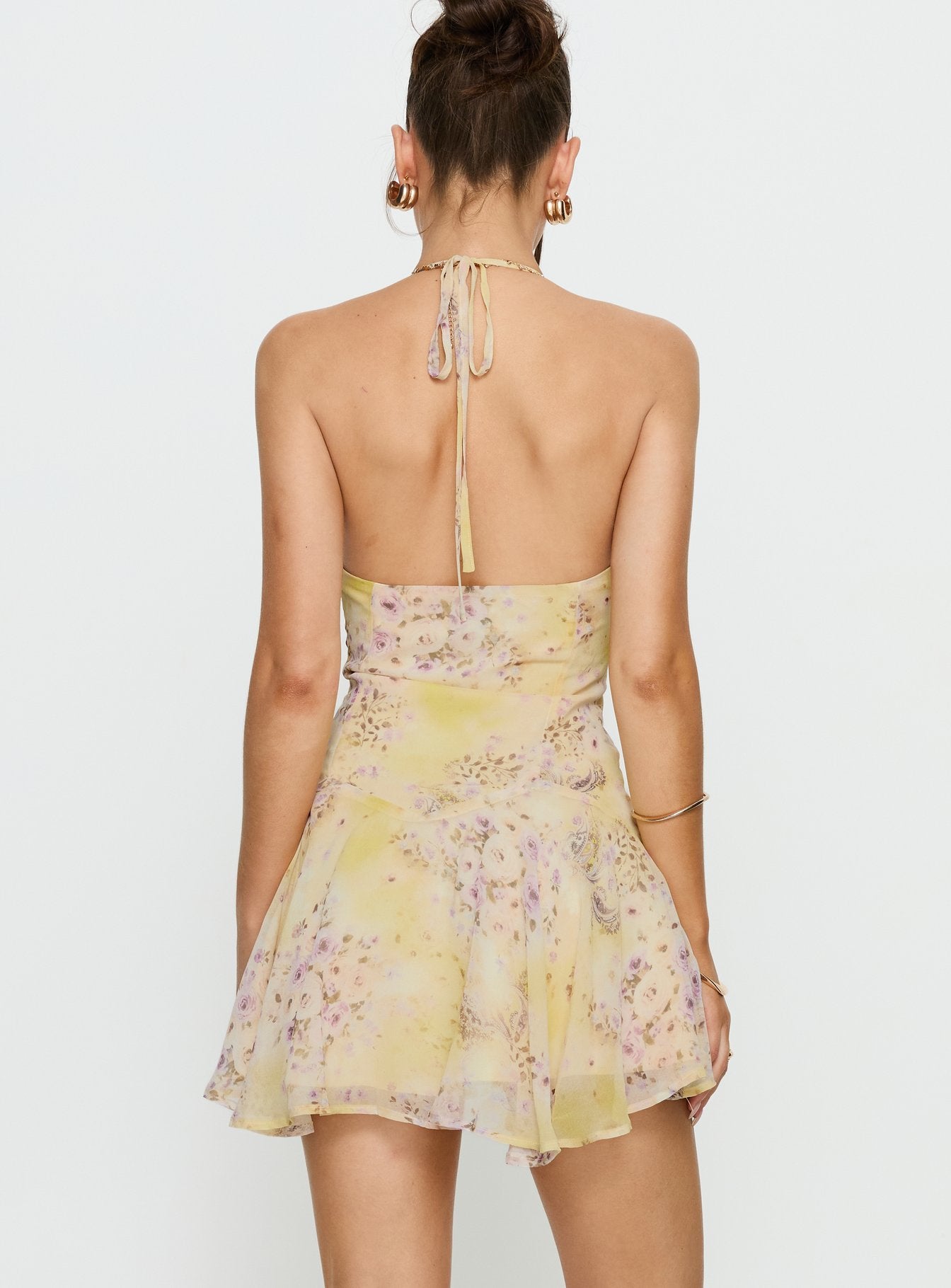 Hey Blondie Ruffle Halter Mini Dress Multi Floral | Princess Polly Hey Blondie Ruffle Halter Mini Dress Multi Floral | Princess Polly