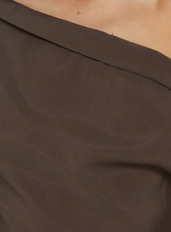 Sweetheart Off Shoulder Maxi Dress Chocolate