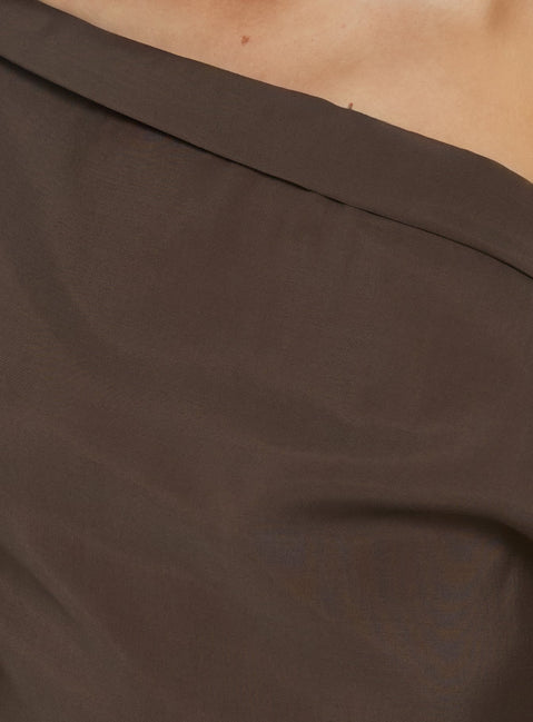 Sweetheart Off Shoulder Maxi Dress Chocolate