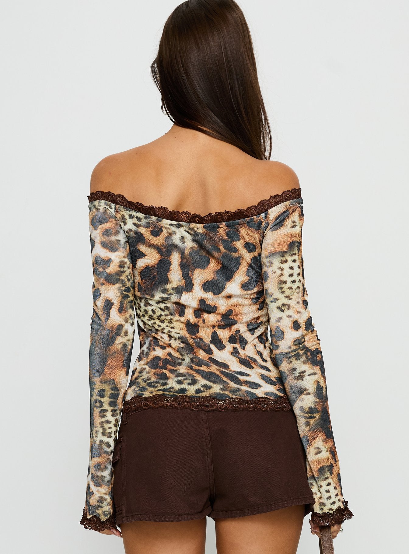 Mochapella Off The Shoulder Top Animal