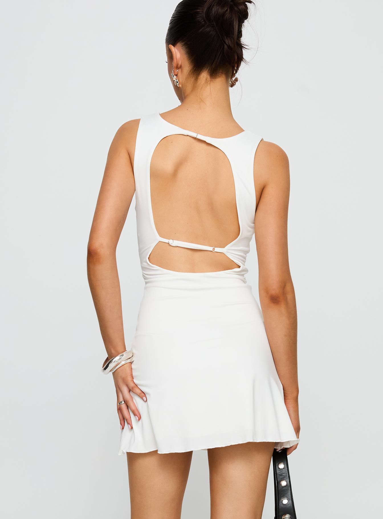 Frederica Plunge Mini Dress White | Princess Polly Frederica Plunge Mini Dress White | Princess Polly