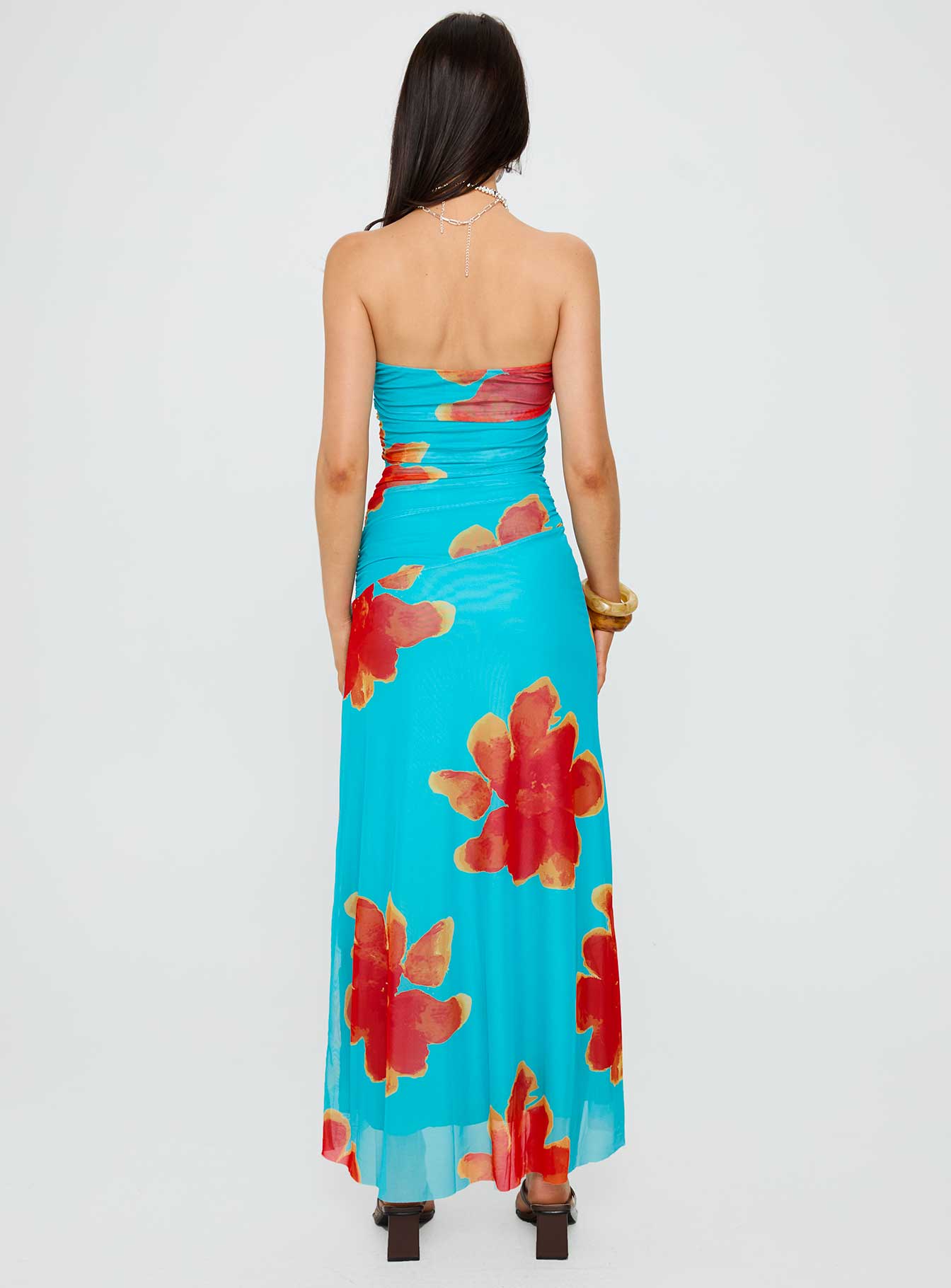 Katara Strapless Maxi Dress Blue | Orange Floral | Blue | Orange Floral | Womens | Princess Polly Lower Impact Katara Strapless Maxi Dress Blue | Orange Floral | Blue | Orange Floral | Womens | Princess Polly Lower Impact