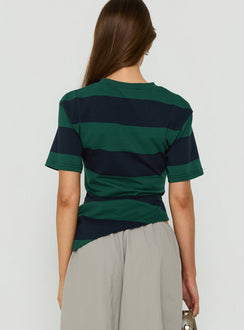 In Transit Tee Green Stripe