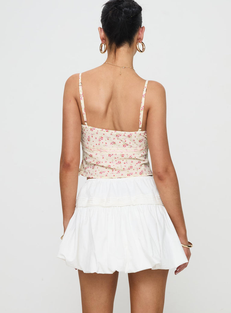 Dear London Bubble Hem Mini Skirt White | Princess Polly USA