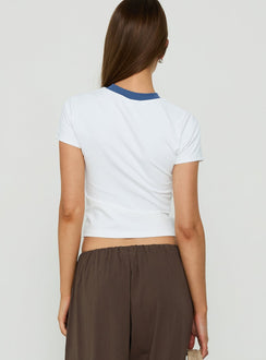 Clubhouse Contrast Tee White / Blue