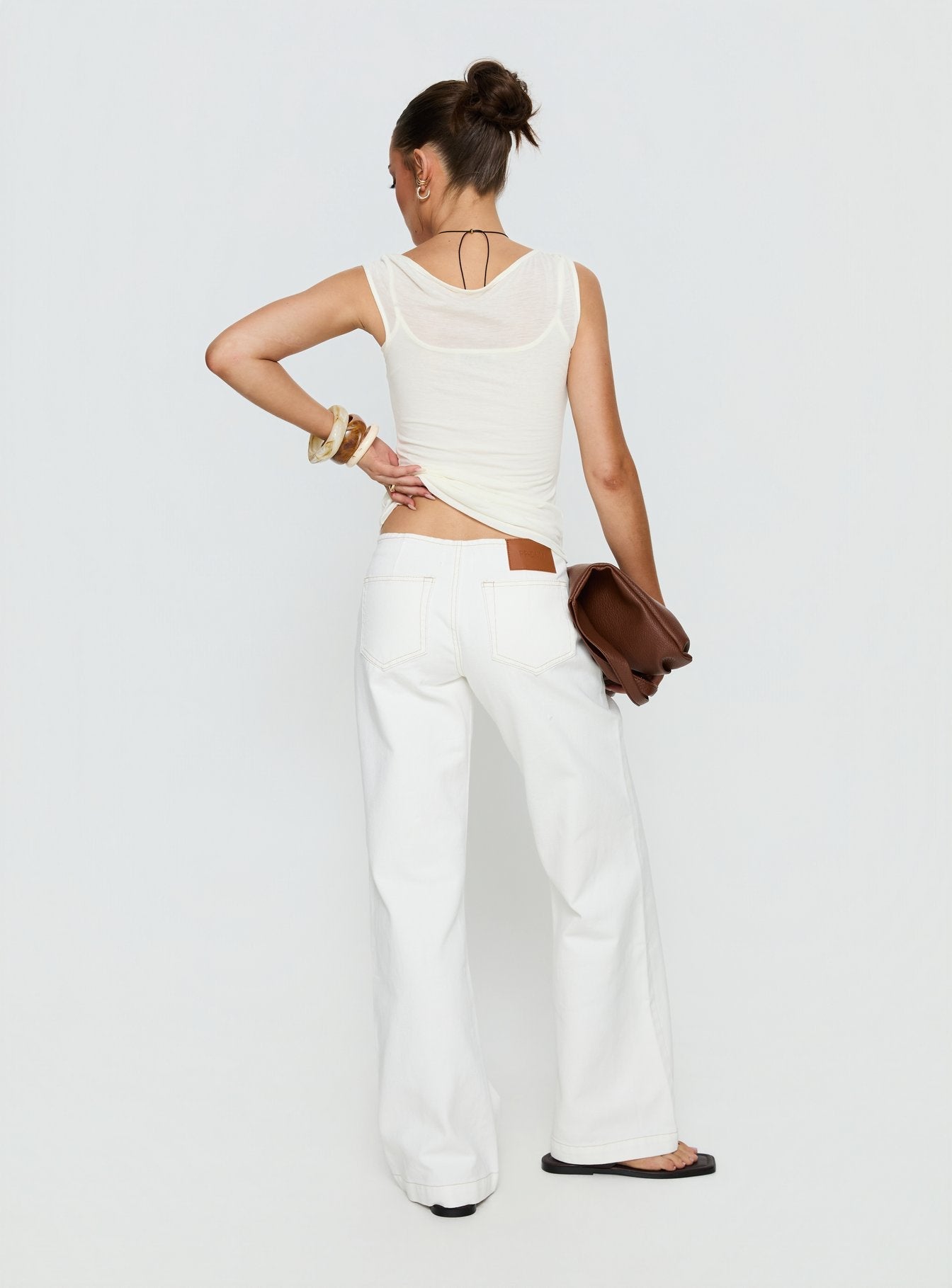 Buenos No Waist Low Rise Straight Leg Jeans White Petite