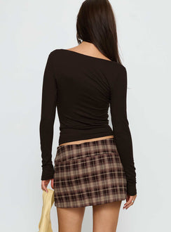 Strikes Again Skort Brown Check