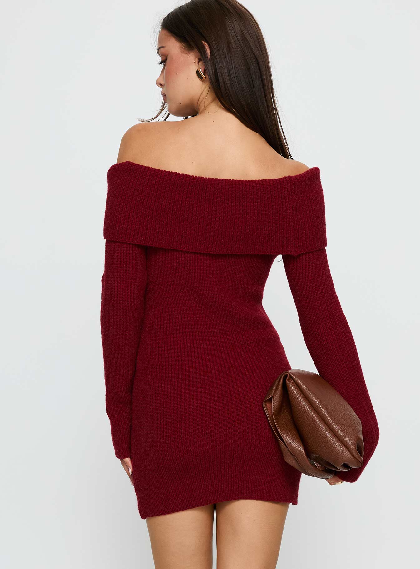 Noriko Long Sleeve Knit Mini Dress L | XL | Burgundy | Womens | Princess Polly Noriko Long Sleeve Knit Mini Dress L | XL | Burgundy | Womens | Princess Polly