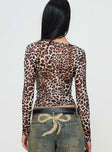 Believe Me Long Sleeve Top Leopard