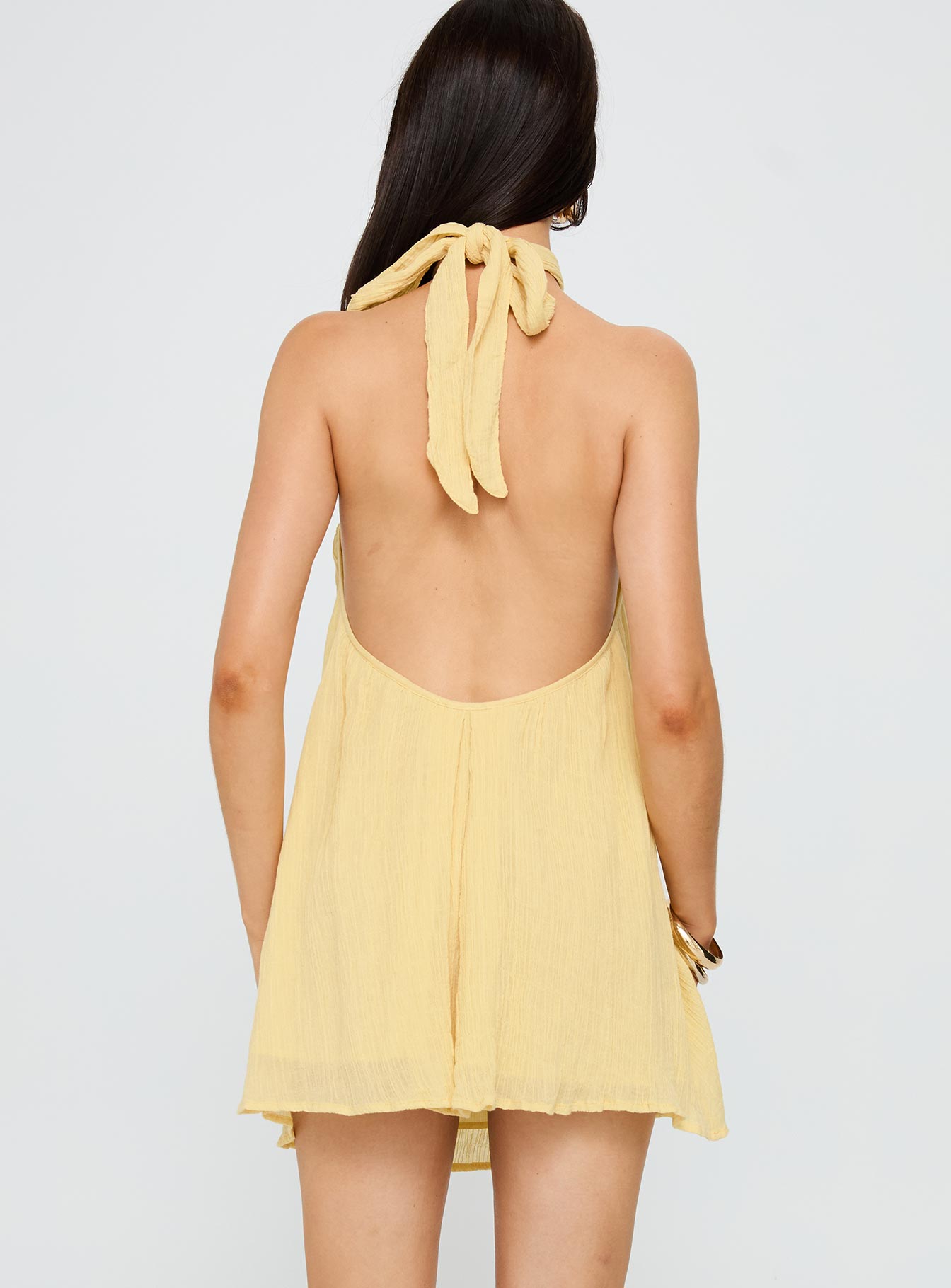 Kaiko Halter Mini Dress Yellow | Princess Polly Kaiko Halter Mini Dress Yellow | Princess Polly