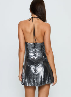 Moonchild Halter Mini Dress Black