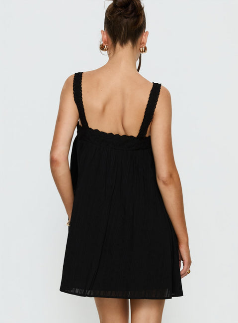 lace-trim mini dress in black reviews Mariella Lace A-Line Tayna Black Lace Mesh Mini Dress Body Cupshe Such a Mood Black