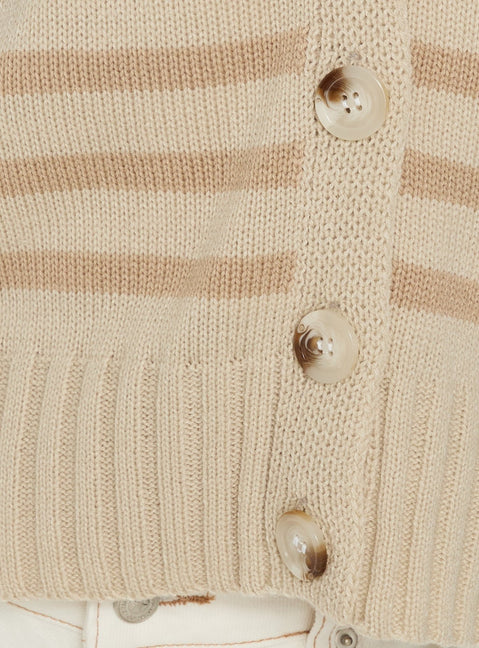 Designed with the Karlson Striped Cardigan womens-jumpers featuring short length and button closure product Princess Polly