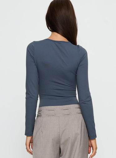 Make It Yours Cut Out Long Sleeve Bodysuit Slate