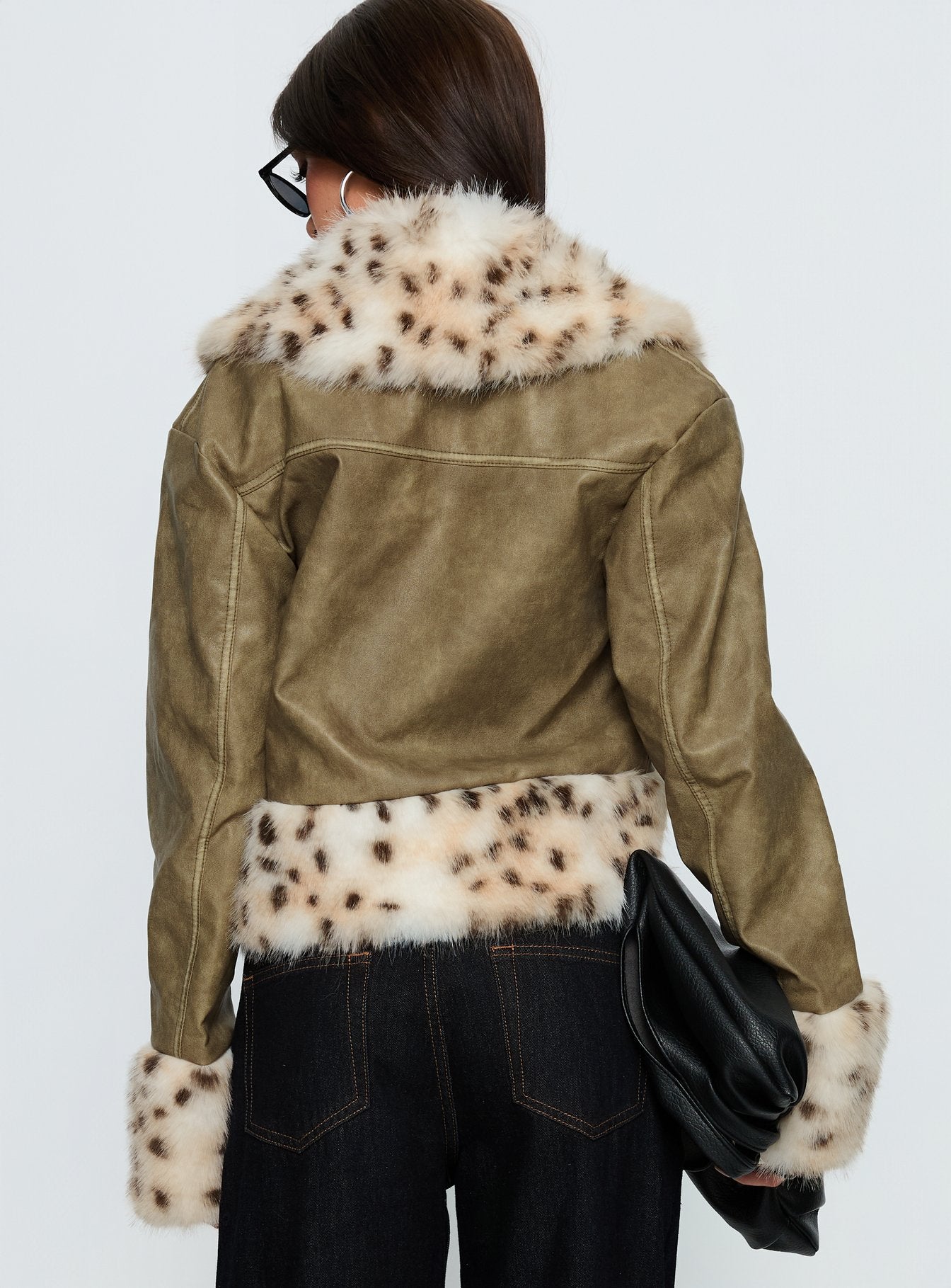 Hiraya Faux Fur Trim Jacket Tan | Princess Polly