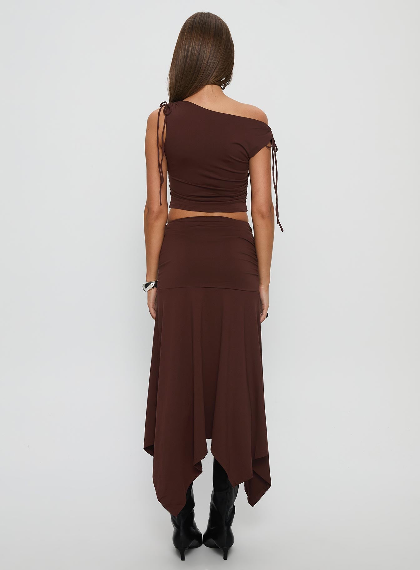 Azlynn Off Shoulder Set Brown