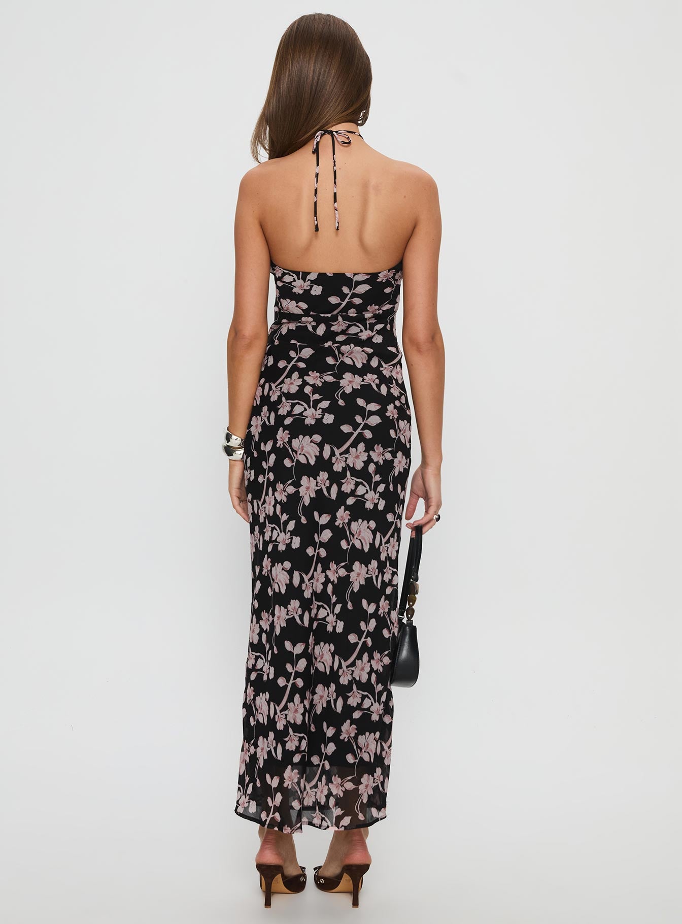 Anisa Halter Maxi Dress Black Floral | Princess Polly Anisa Halter Maxi Dress Black Floral | Princess Polly