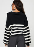 Williamson Stripe Sweater Black / Cream Princess Polly  regular 
