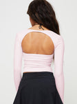 Long sleeve top Ruched bust, open back