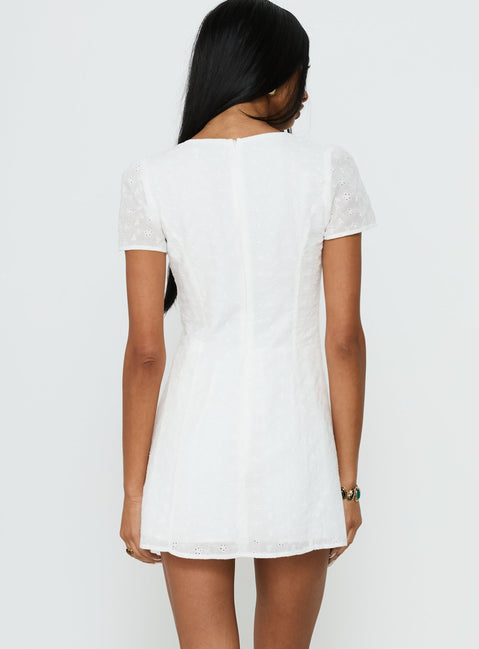 Loveliness Playsuit White Anglaise