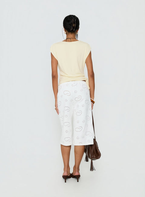 Roda Anglaise Longline Shorts White