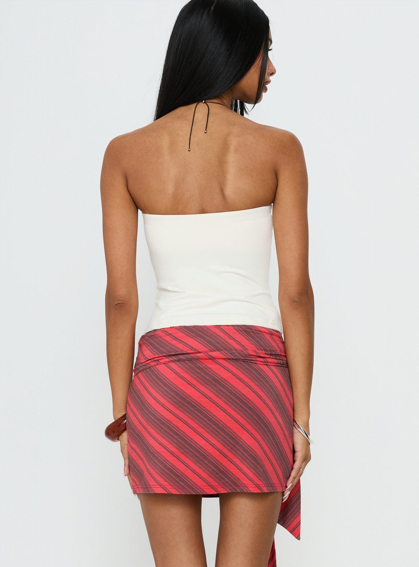 スカート theredthread S drape tail skirt mini SCARLET / SKIRT
