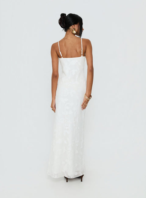 Avienna Maxi Dress White Burnout