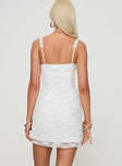 Lace mini dress Adjustable shoulder straps, scooped neckline, invisible zip fastening at side Good stretch, fully lined