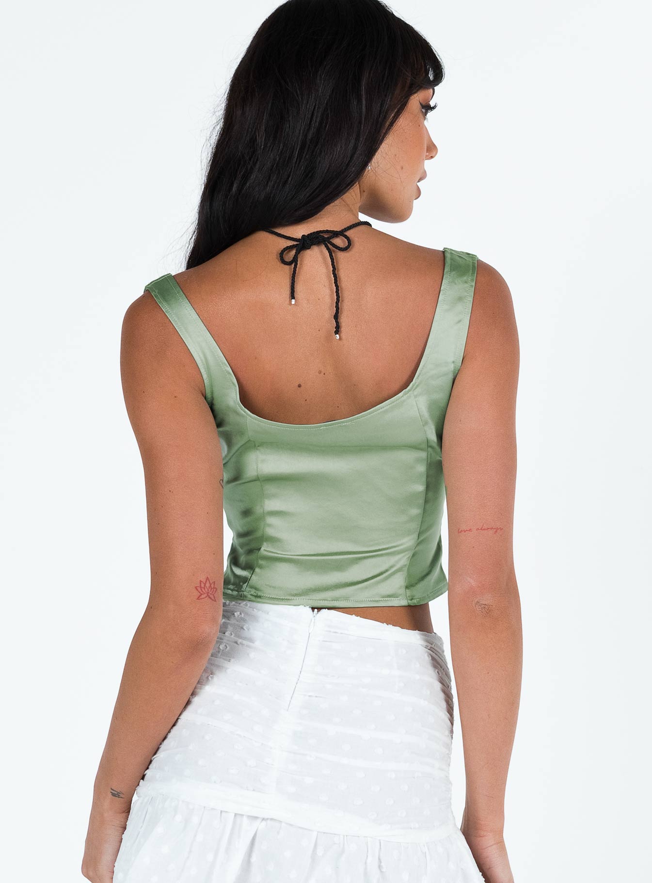 product Princess Polly Sleeveless Square Neck  Yeah The Pearls Top Sage