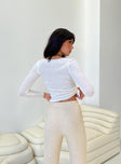 Long sleeve top Sheer knit material Wrap style  V neckline Adjustable ruching at side Good stretch Unlined 