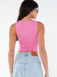 Scoop neck top, slim fitting Fixed shoulder straps Good stretch, fully lined 