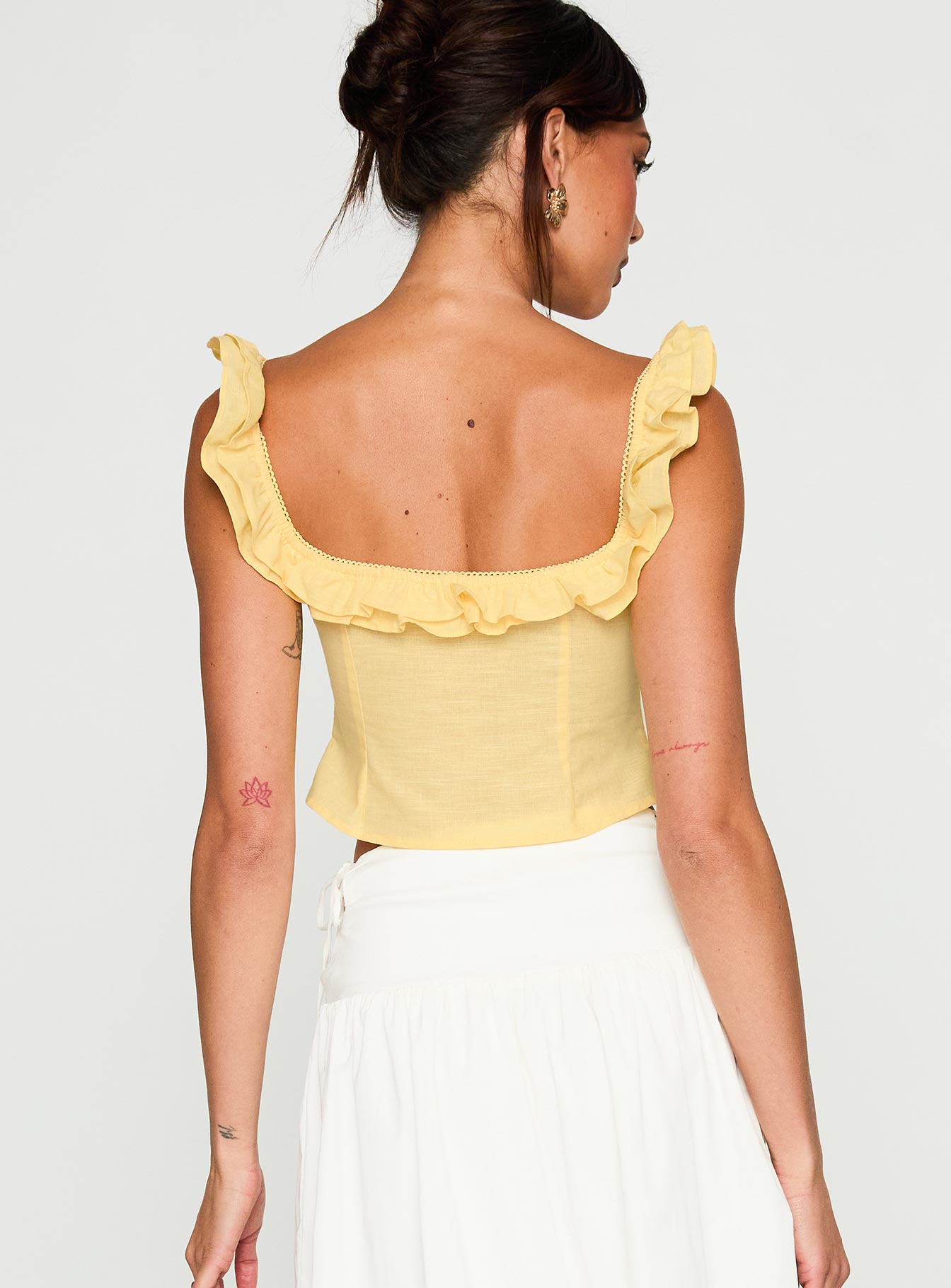 Isadoria Frill Top Yellow | Princess Polly