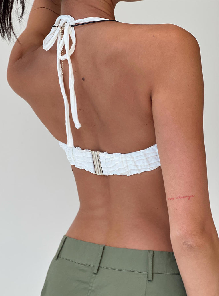 HALTER TOP WITH BACK STRAPS - White