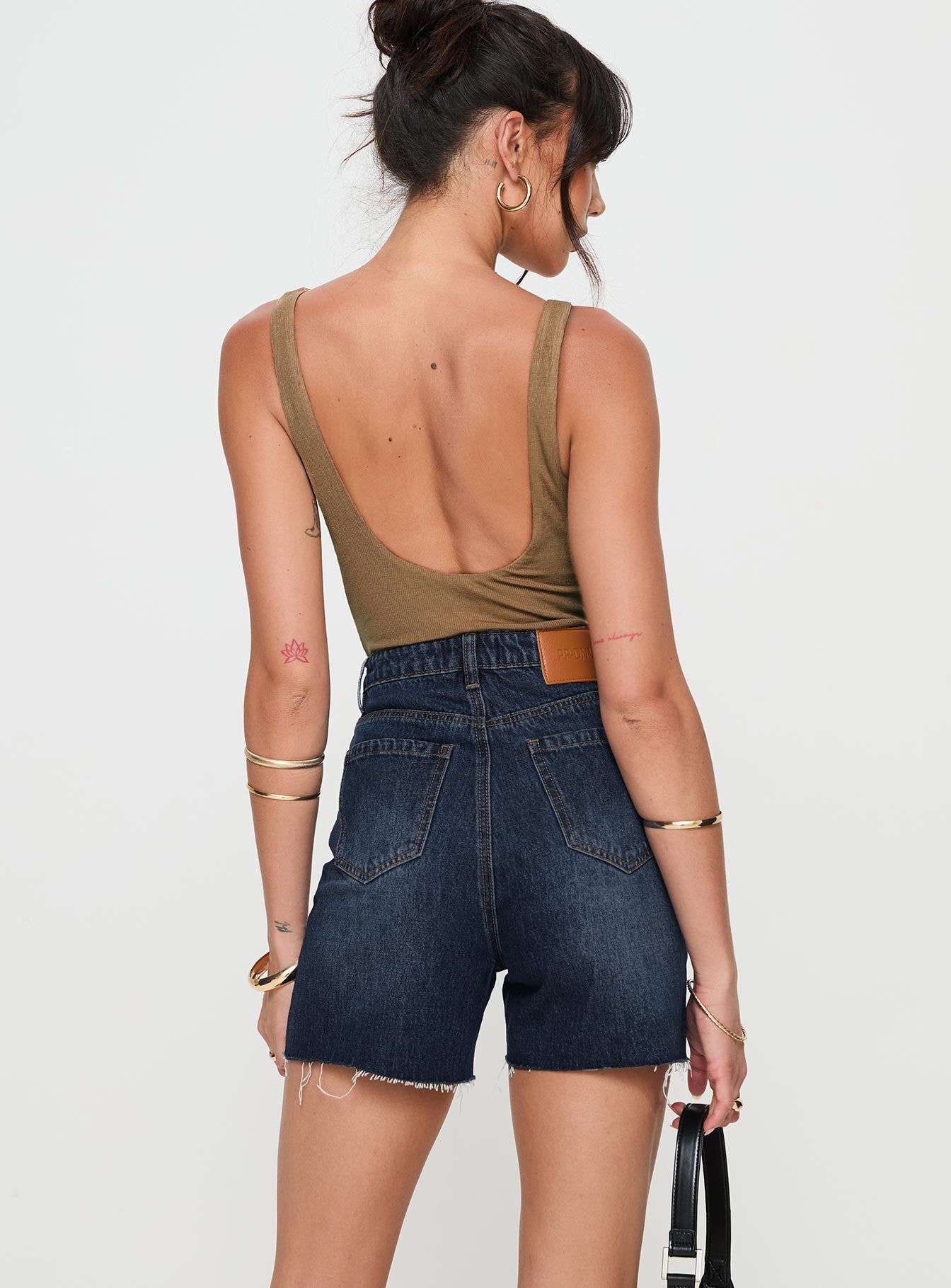 Impala Shorts Mid Wash Denim Princess Polly High Waisted Shorts 