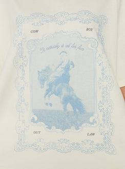 Soft Launch Stamp Oversized Graphic Tee Cream