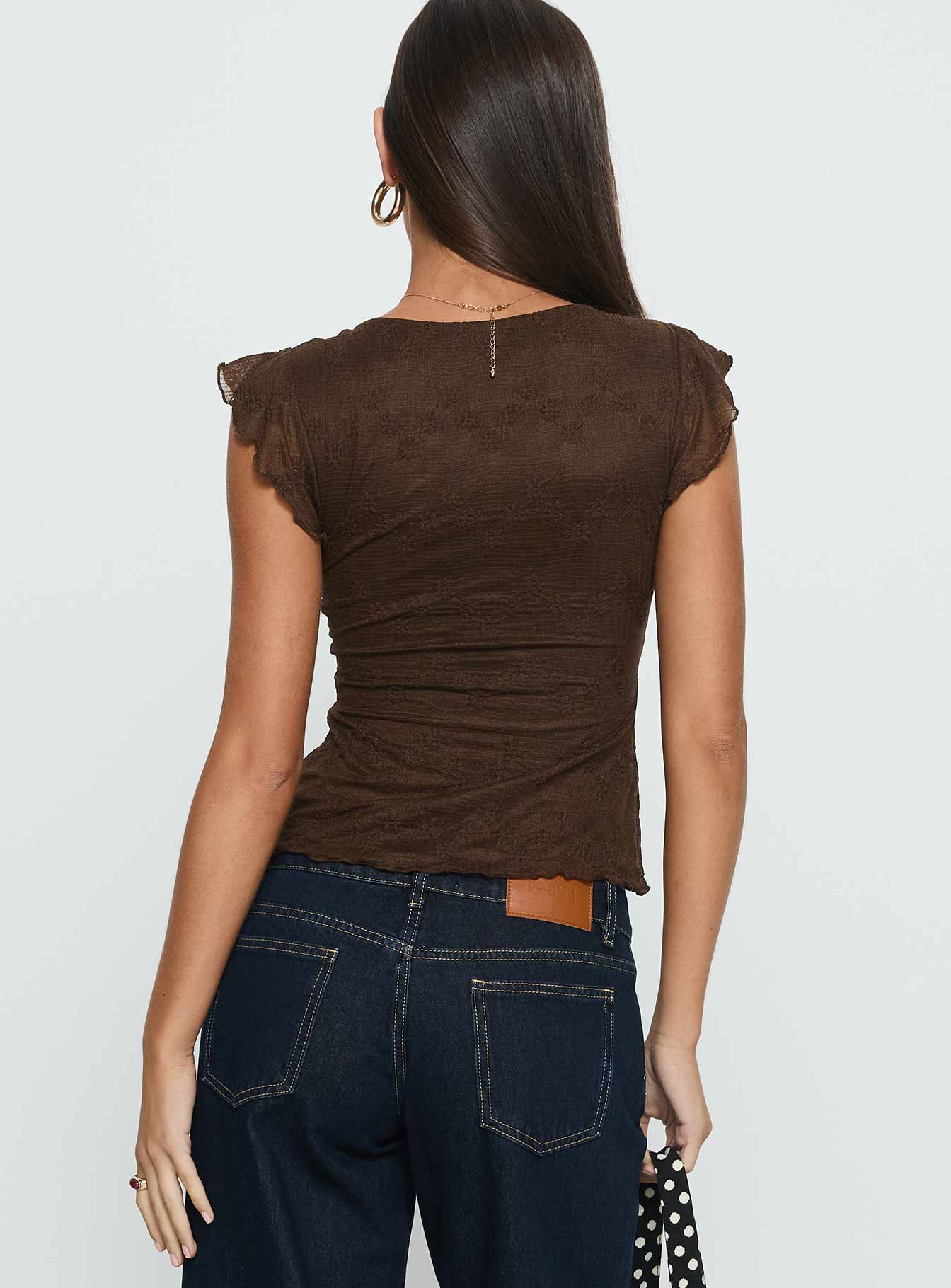 Auroraah Frill Top Chocolate | Princess Polly