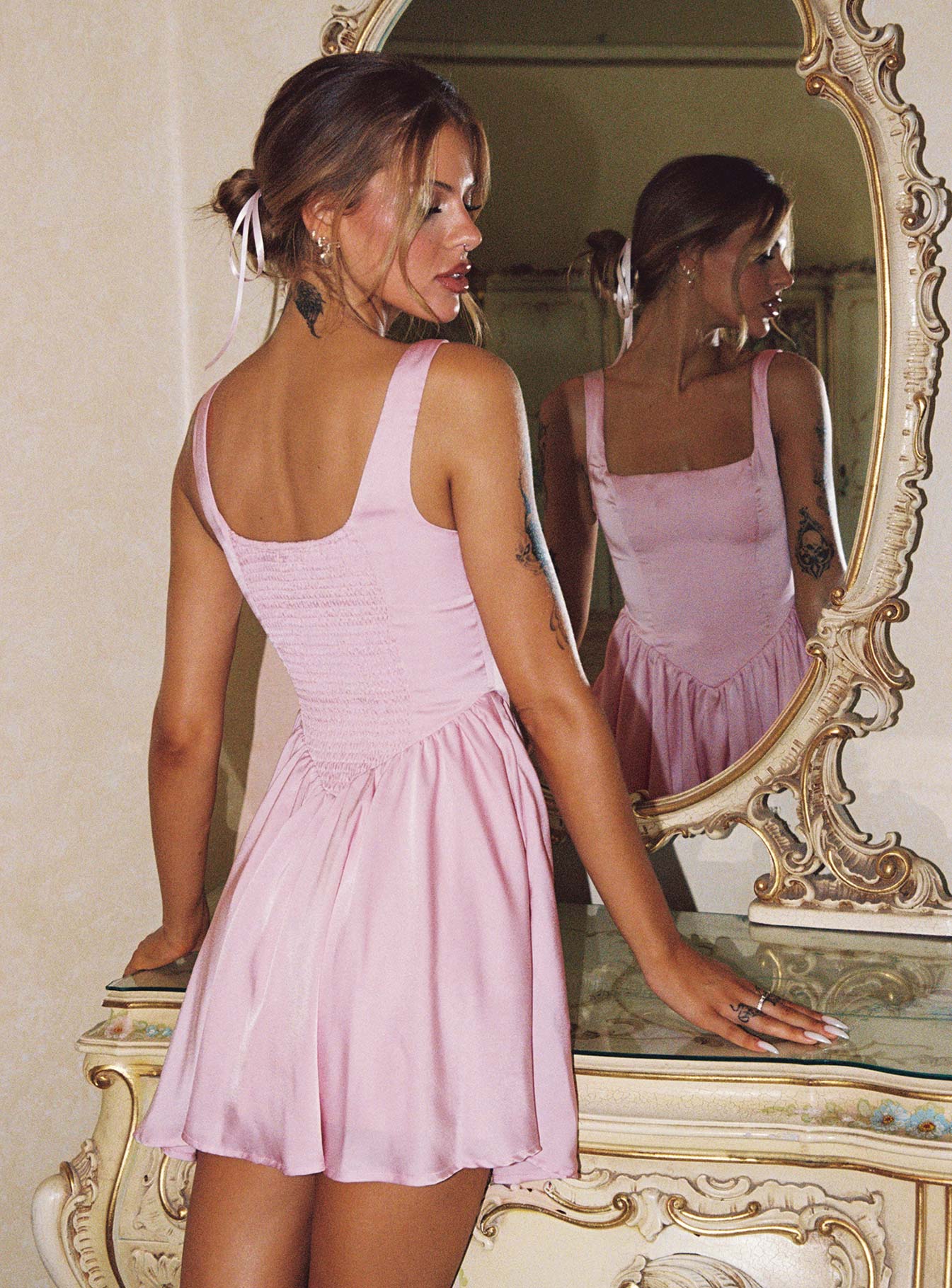 Straplie Mini Dress Pink Straplie Mini Dress Pink